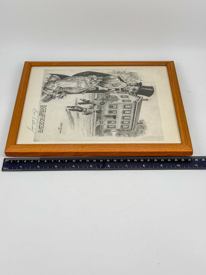 Signed Lloyd Ostendorf Lincoln Print in Oak Frame, 1988 — Mr. and Mrs. Lincoln Returning from Church