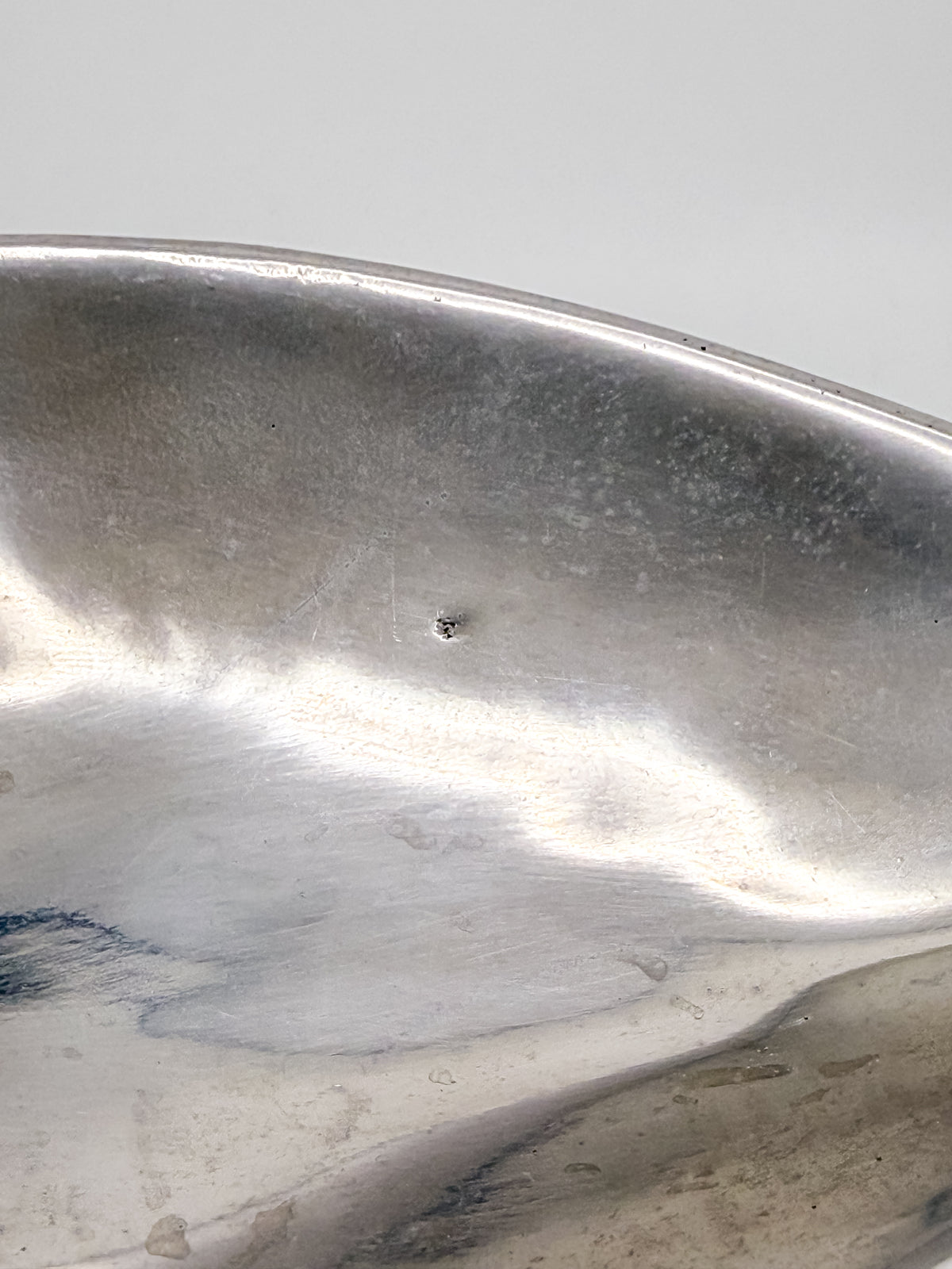 Vintage Mexican Pewter Heart Catchall Dish, Mid-Century Modernist Ring Tray, Hecho en Mexico