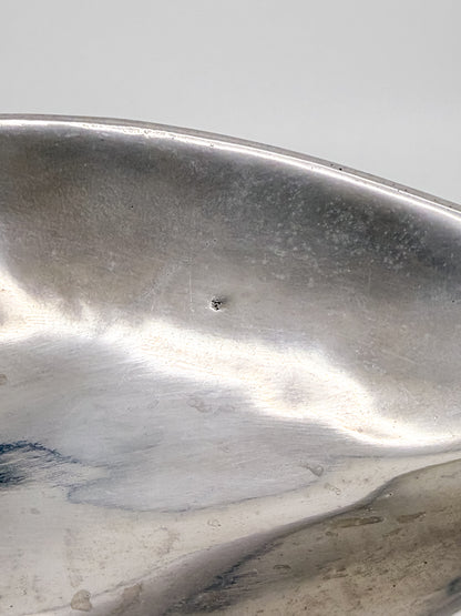 Vintage Mexican Pewter Heart Catchall Dish, Mid-Century Modernist Ring Tray, Hecho en Mexico