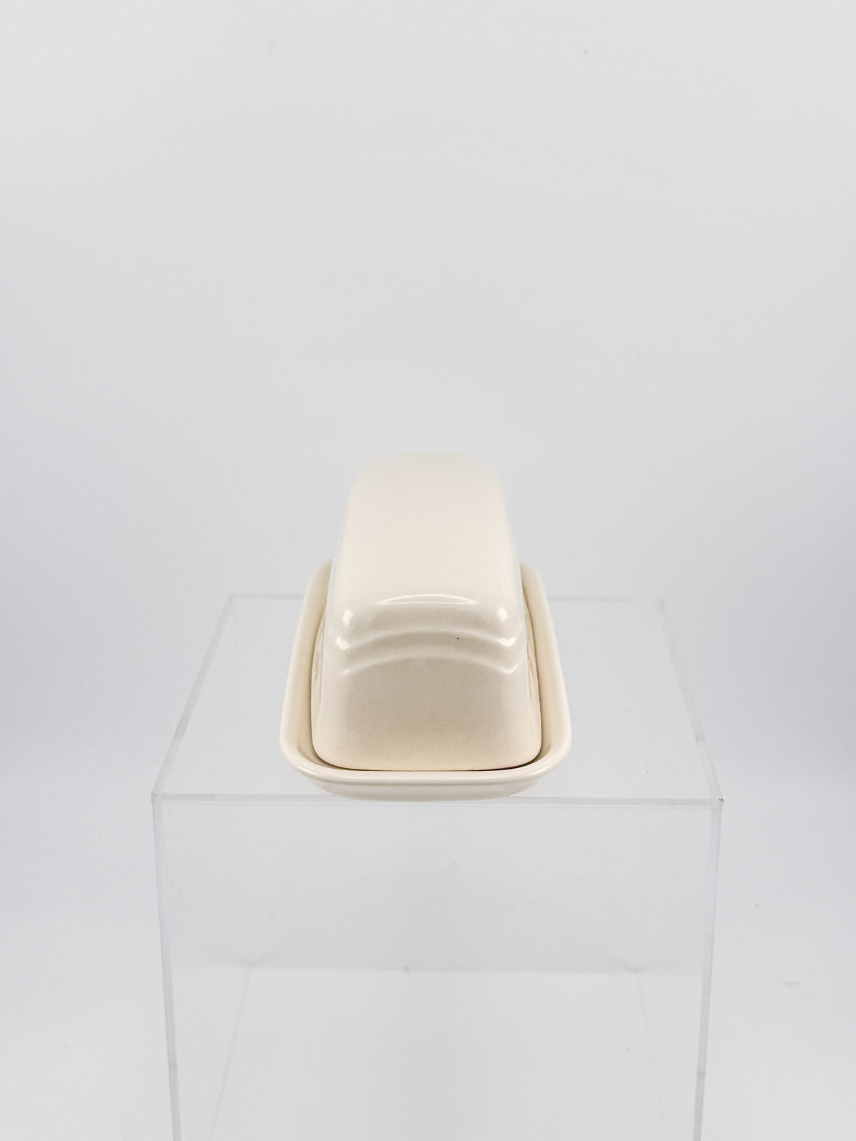 Vintage Pfaltzgraff Tea Rose 1/4-Pound Covered Butter Dish, Cream Stoneware