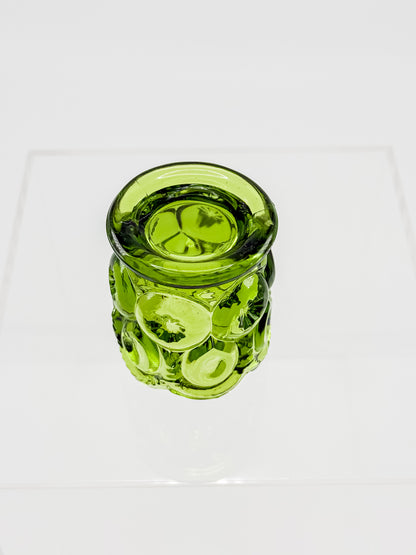 Vintage Green L.E. Smith Moon and Stars Green Glass Toothpick Holder