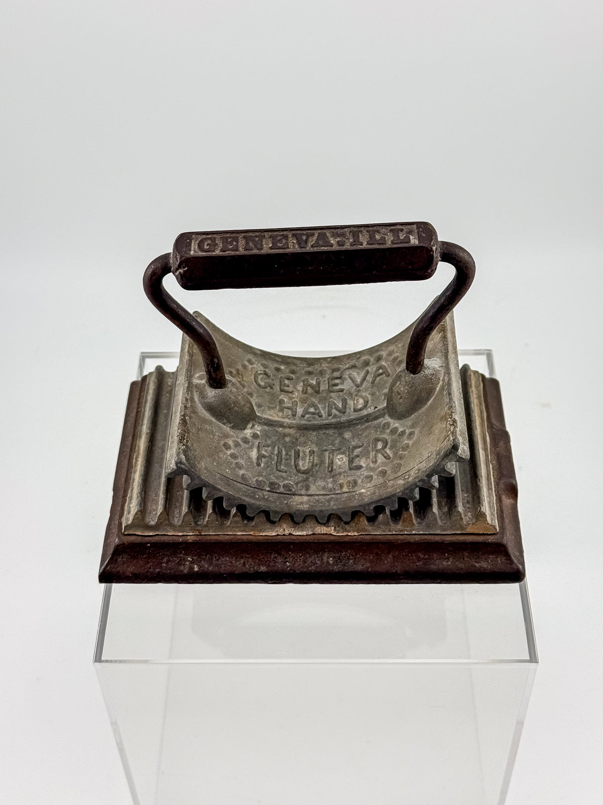 Antique hand fluter, Geneva hand fluter, 1866 fluting iron