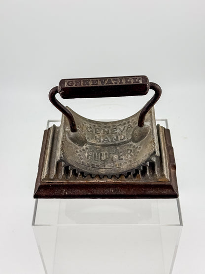 Antique hand fluter, Geneva hand fluter, 1866 fluting iron