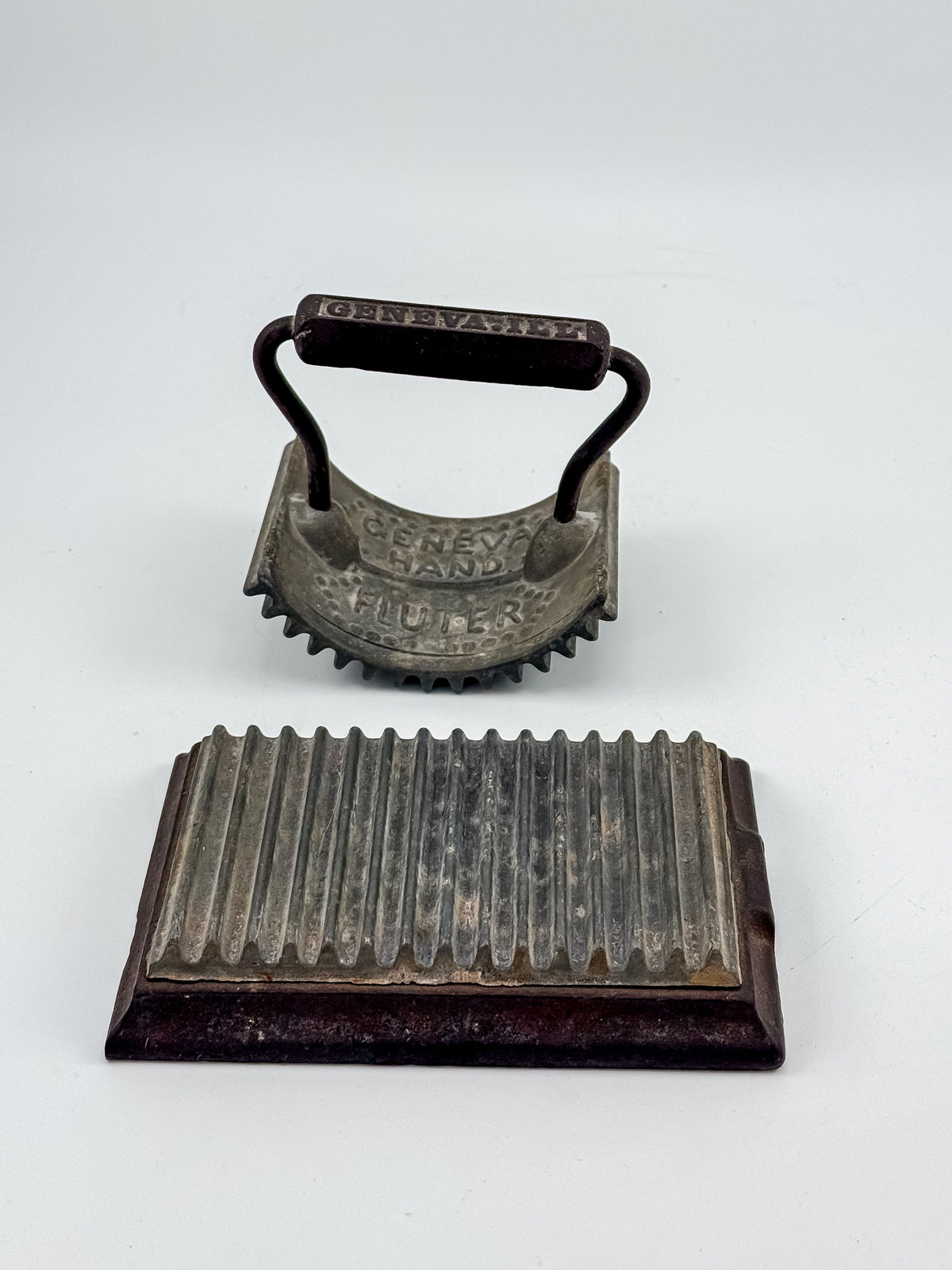 Antique hand fluter, Geneva hand fluter, 1866 fluting iron