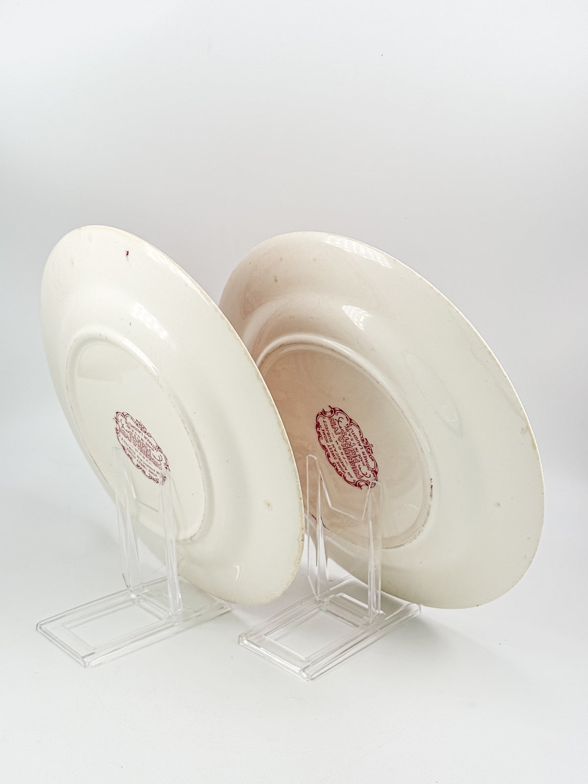 Vintage Homer Laughlin Currier & Ives Home Sweet Home Red Transferware Plate, Sold Individually, Not a Set