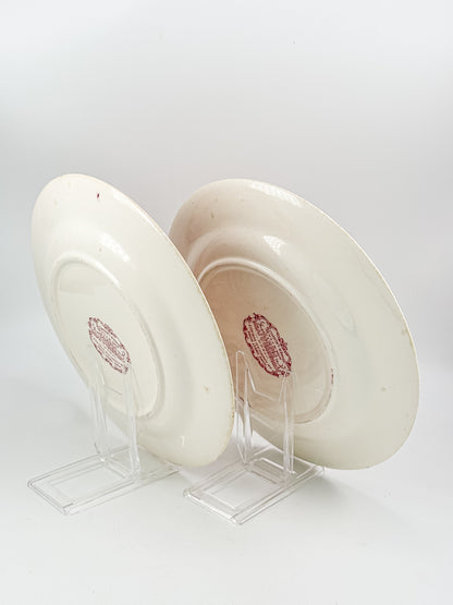 Vintage Homer Laughlin Currier & Ives Home Sweet Home Red Transferware Plate, Sold Individually, Not a Set
