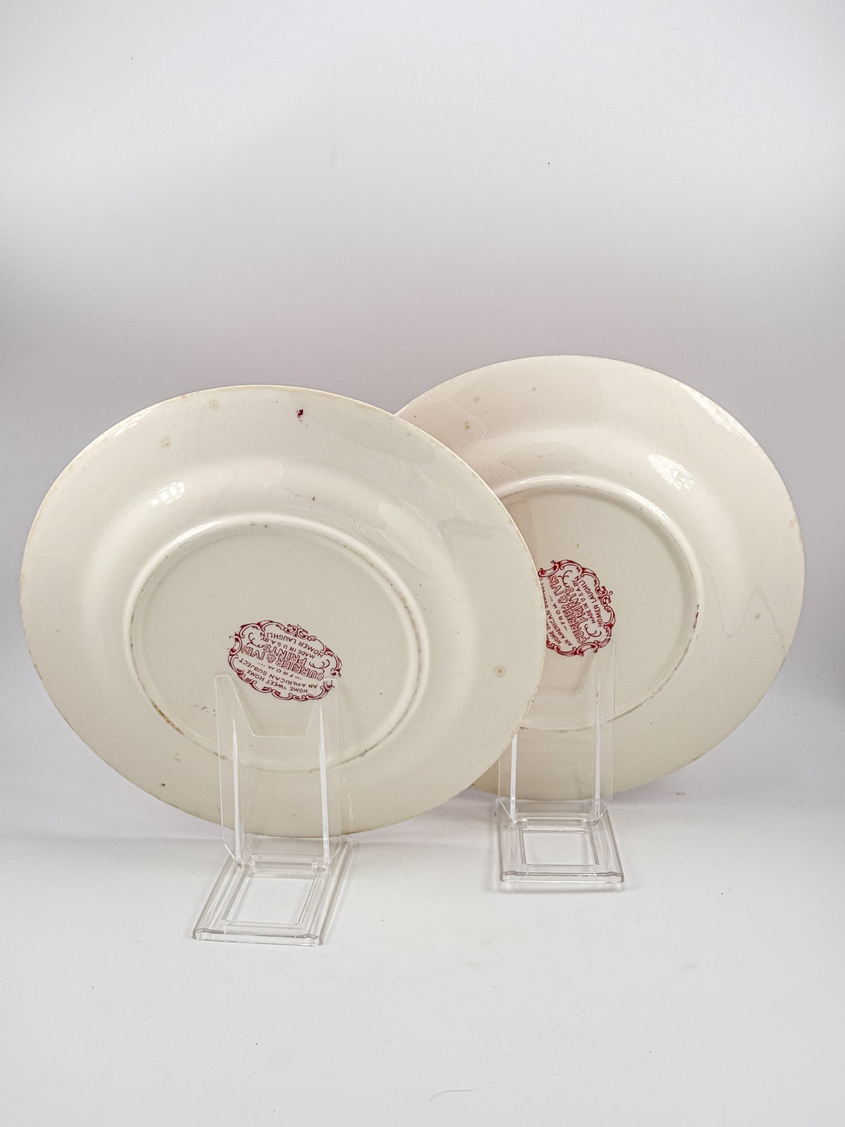 Vintage Homer Laughlin Currier & Ives Home Sweet Home Red Transferware Plate, Sold Individually, Not a Set