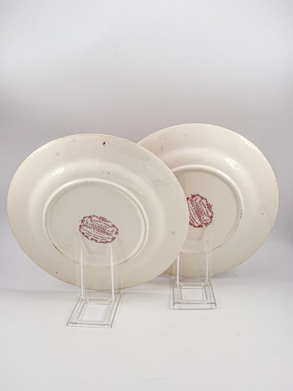 Vintage Homer Laughlin Currier & Ives Home Sweet Home Red Transferware Plate, Sold Individually, Not a Set