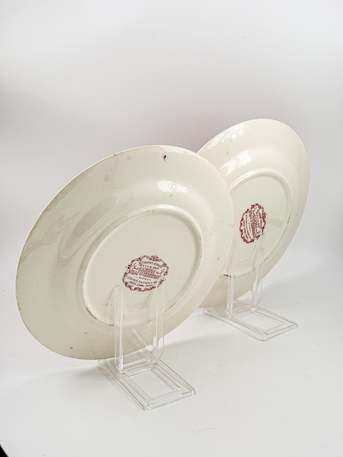 Vintage Homer Laughlin Currier & Ives Home Sweet Home Red Transferware Plate, Sold Individually, Not a Set