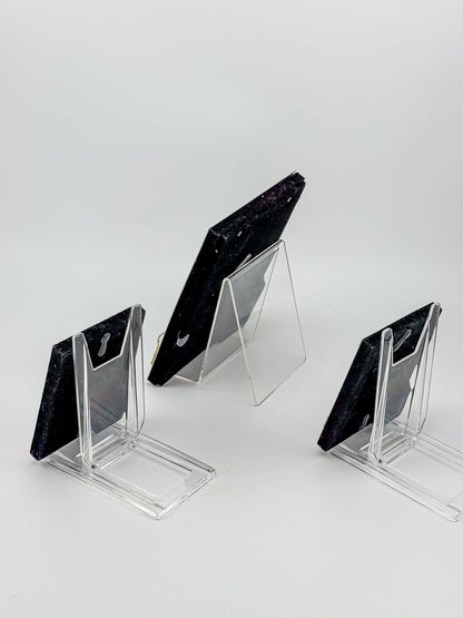 Silver-Tone and Gold-Tone Metal Picture Frames with Geometric Accents, Set of Three in Two Sizes