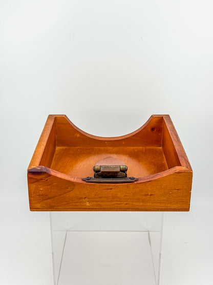 Australian-Made Wooden Napkin Holder with Hinged Hold-Down Arm, TLC Rustic Farmhouse Table Decor