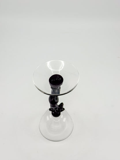 Vintage Cambridge Nude Stem Cocktail Glass with Ebony Black Figural Lady, Art Deco Goblet, Sold Individually