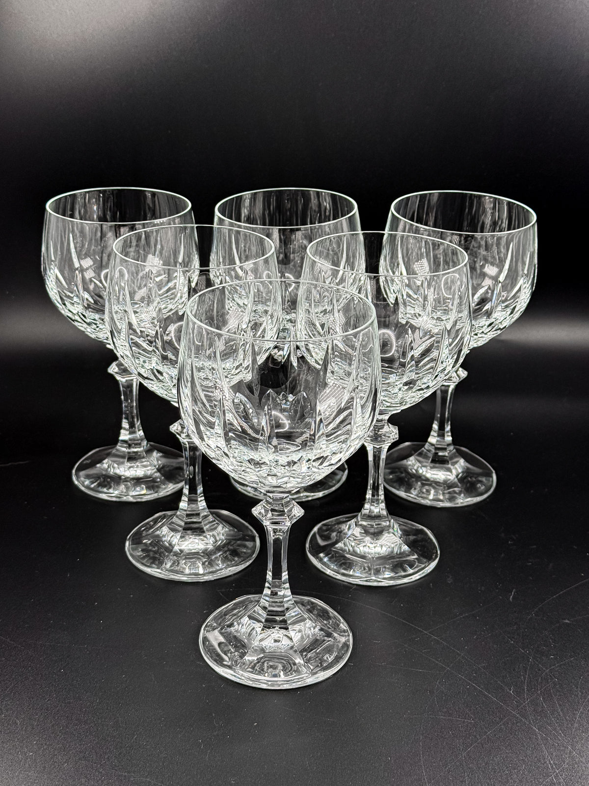 Schott-Zwiesel Gardone Water Goblet with Patterned Bowl and Faceted Stem, Sold Individually