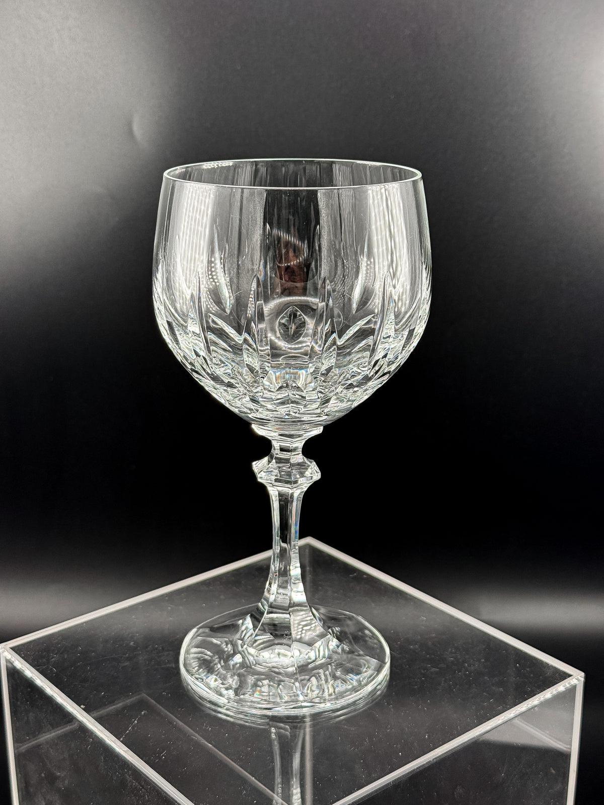 Schott-Zwiesel Gardone Water Goblet with Patterned Bowl and Faceted Stem, Sold Individually