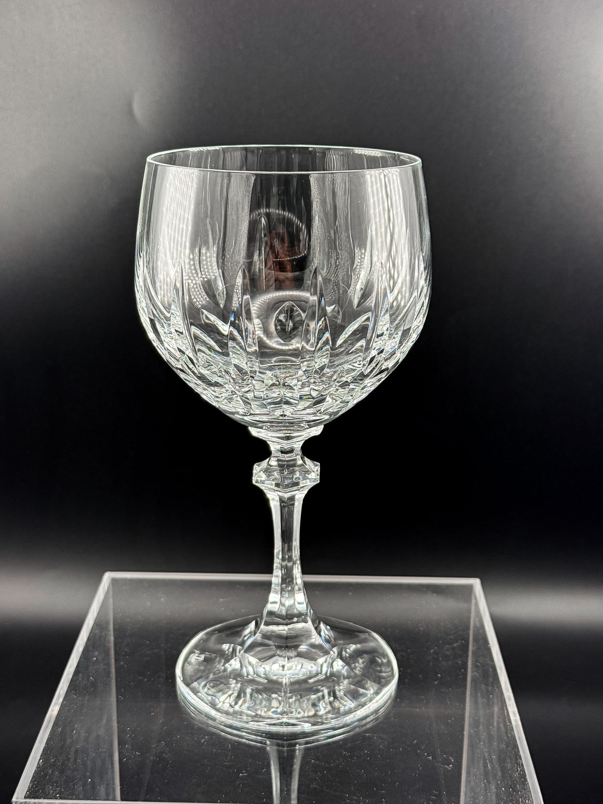Schott-Zwiesel Gardone Water Goblet with Patterned Bowl and Faceted Stem, Sold Individually