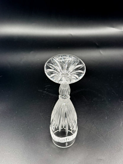 Vintage Oneida Southern Garden Crystal Champagne Flutes with Frosted Floral Bands, 8 Inches, Sold as a Pair
