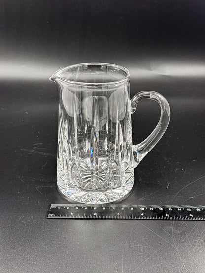 Atlantis Lisbon Cut Glass Pitcher, 20 Oz, with Vertical Facets, Starburst Base and Curved Handle