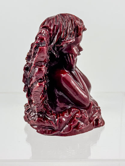 Vintage Ruby Red Resin Angel Figurine