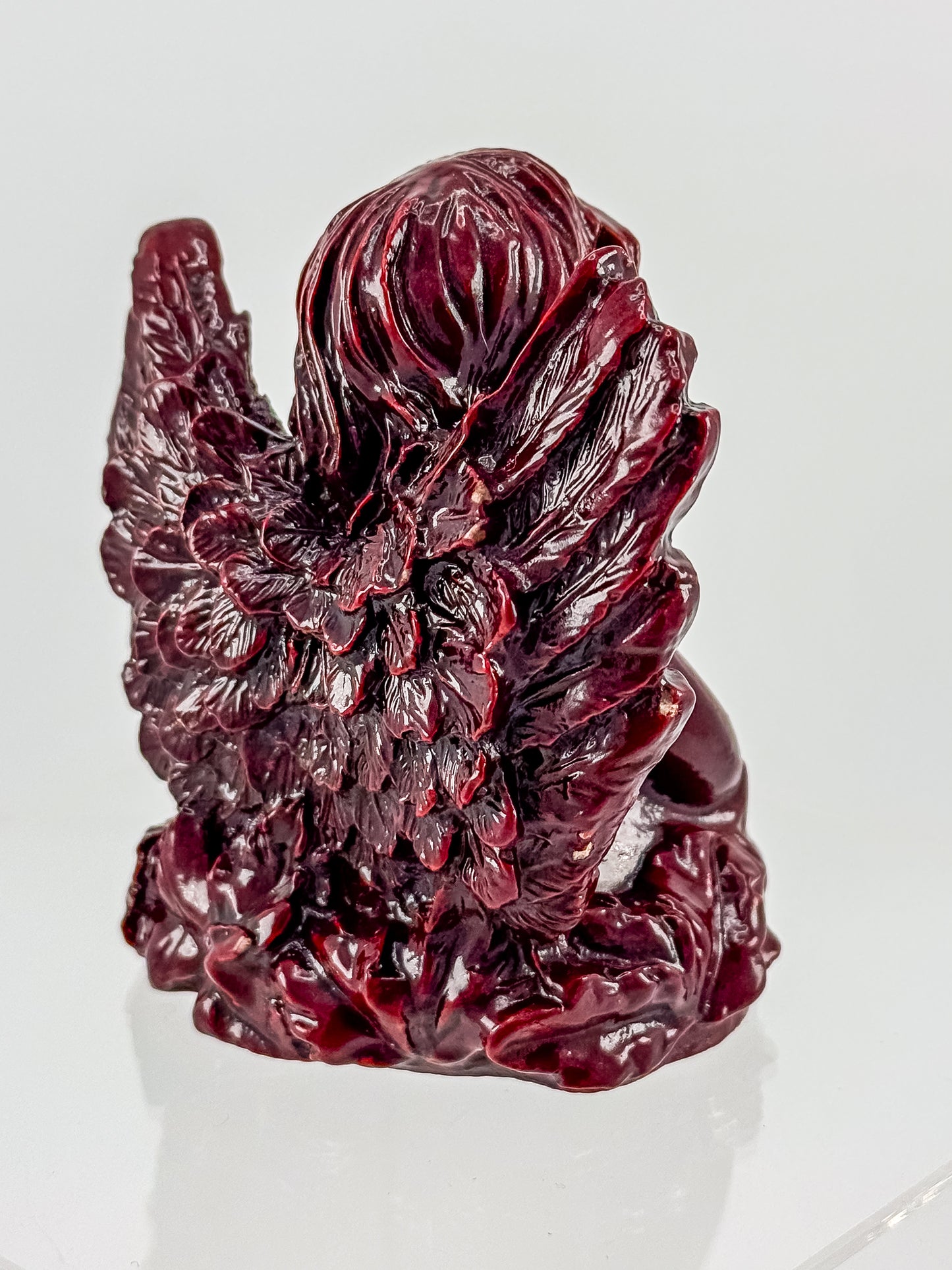 Vintage Ruby Red Resin Angel Figurine