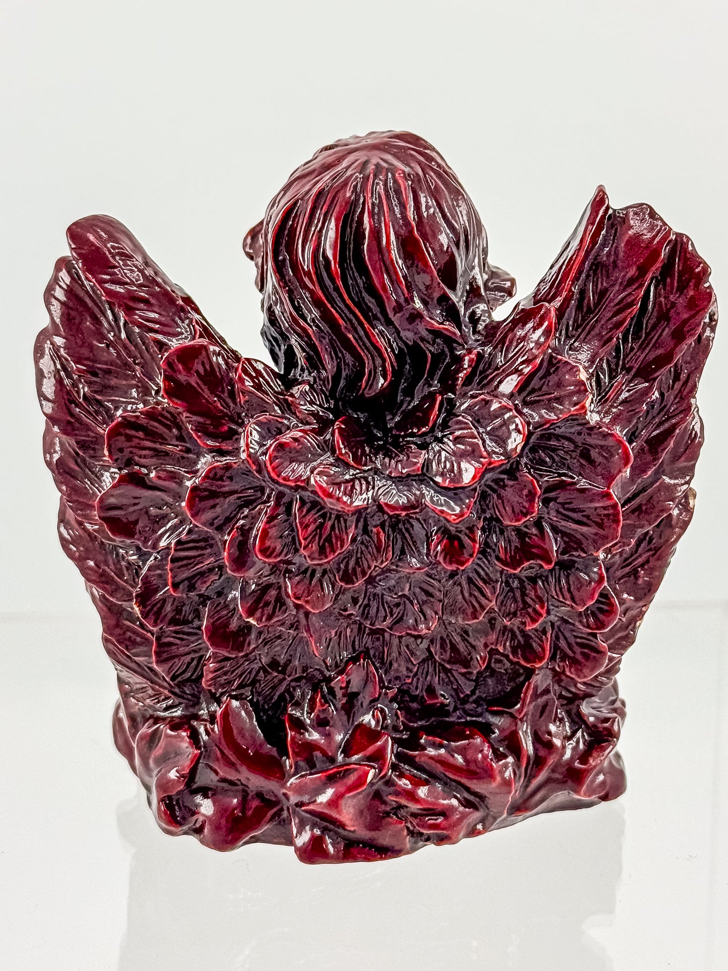 Vintage Ruby Red Resin Angel Figurine