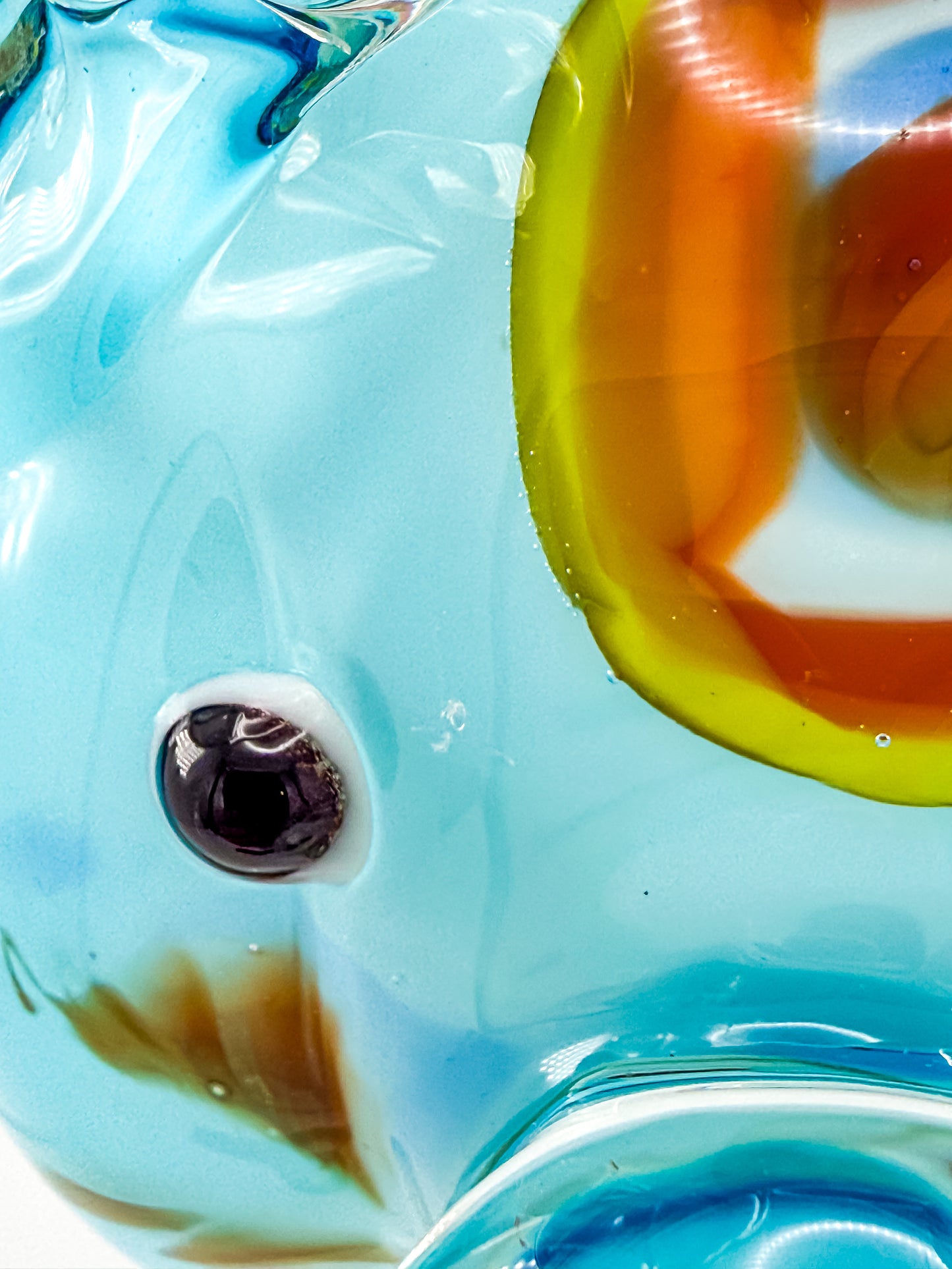 Murano Style Art Glass Pig Figurine with Millefiori