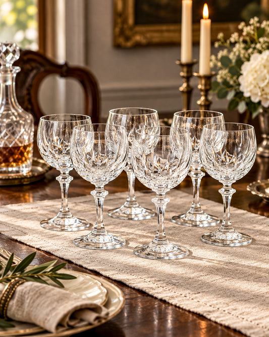 Schott-Zwiesel Gardone Wine Glass with Patterned Bowl and Faceted Stem, Sold Individually