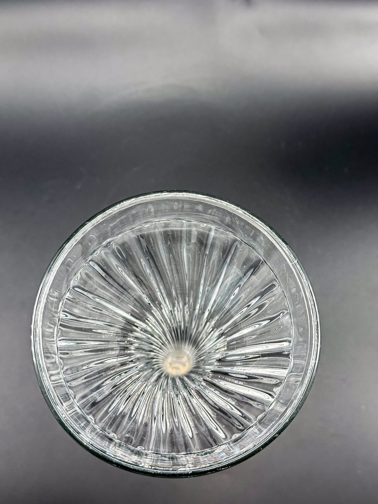 Vintage New Martinsville Fluted Trumpet Shelf Support Vase, Ribbed Clear Glass Shelf Divider Bud Vase, Starburst Base