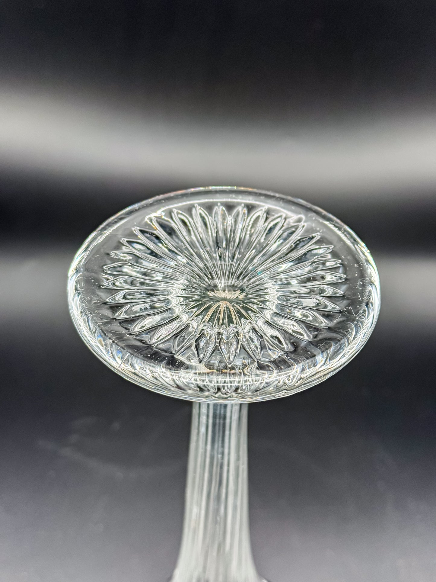 Vintage New Martinsville Fluted Trumpet Shelf Support Vase, Ribbed Clear Glass Shelf Divider Bud Vase, Starburst Base