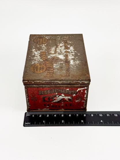 Antique Richmond Gem Curly Cut Tobacco Advertising Tin, Allen & Ginter American Tobacco Co., Empty Hinged Lid Tin