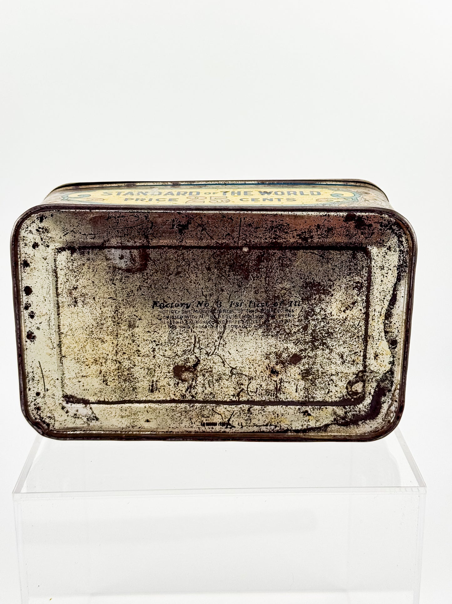 Antique Sweet Burley Fine Cut Tobacco Tin, Standard of the World 25 Cents, Vintage Advertising Hinged Lid Tin
