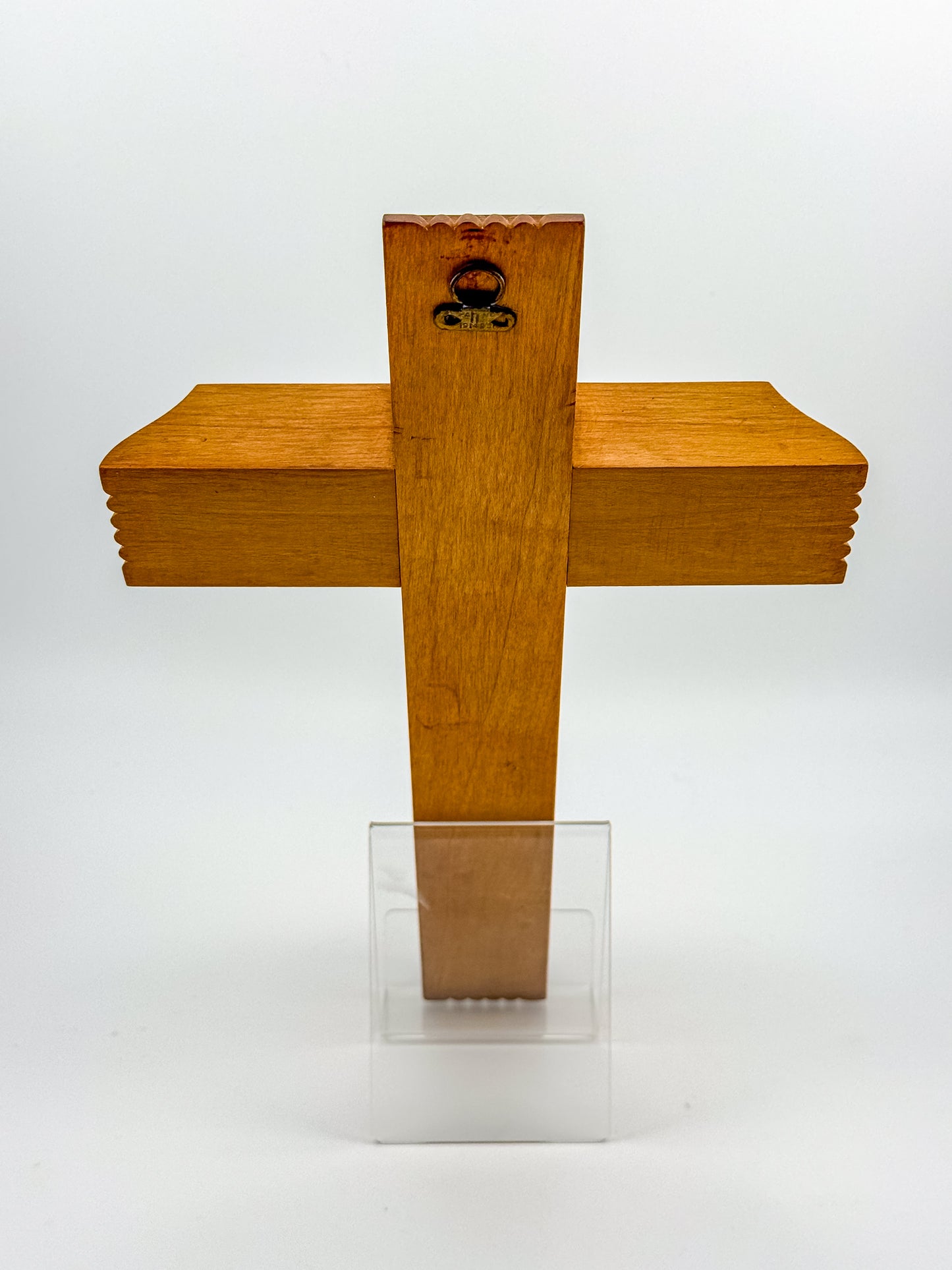 Vintage Catholic Sick Call Last Rites Crucifix Set, Wood Cross with Hidden Compartment, Holy Water Bottle and Beeswax Candles