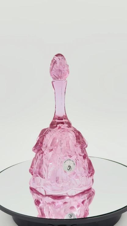 Fenton Art Glass Temple Bell – Dusty Rose Lily of the Valley