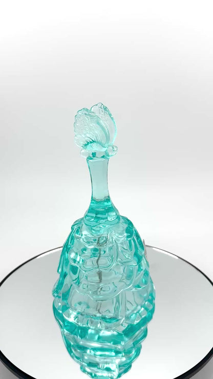 Fenton Art Glass Aqua Butterfly Bell — Handmade in USA