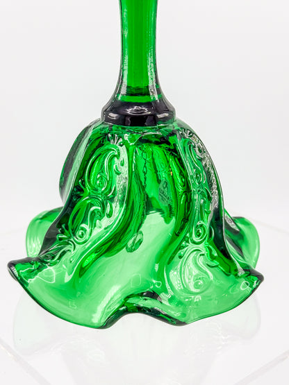 Vintage Fenton Emerald Green Glass Bell
