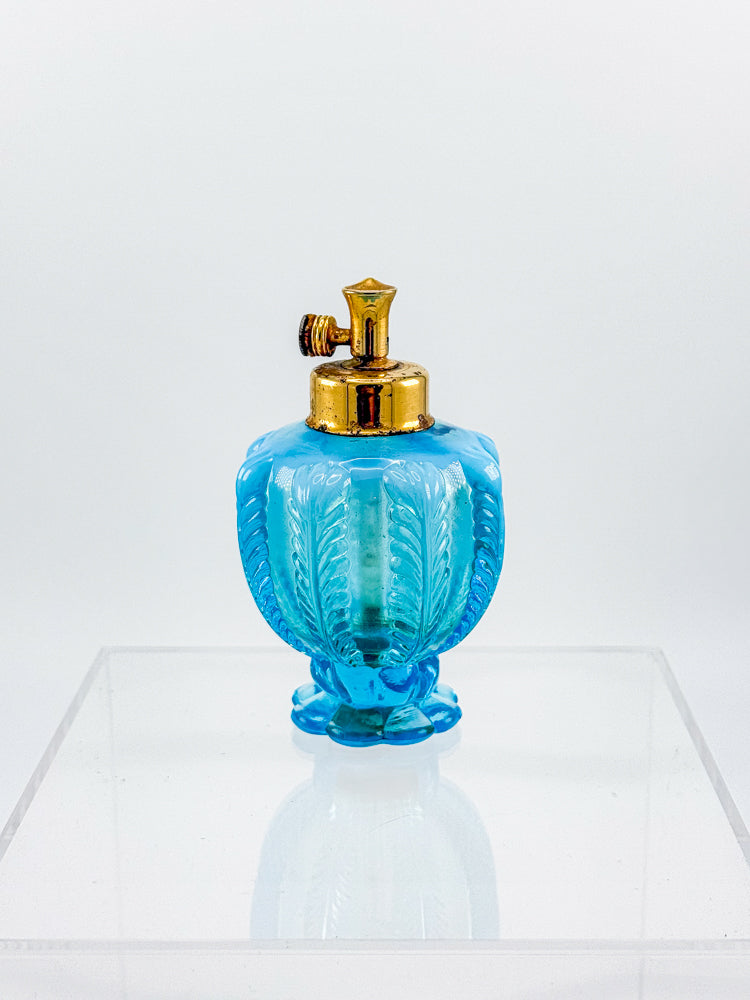 Vintage DeVilbiss Opalescent Blue Glass Perfume Bottle