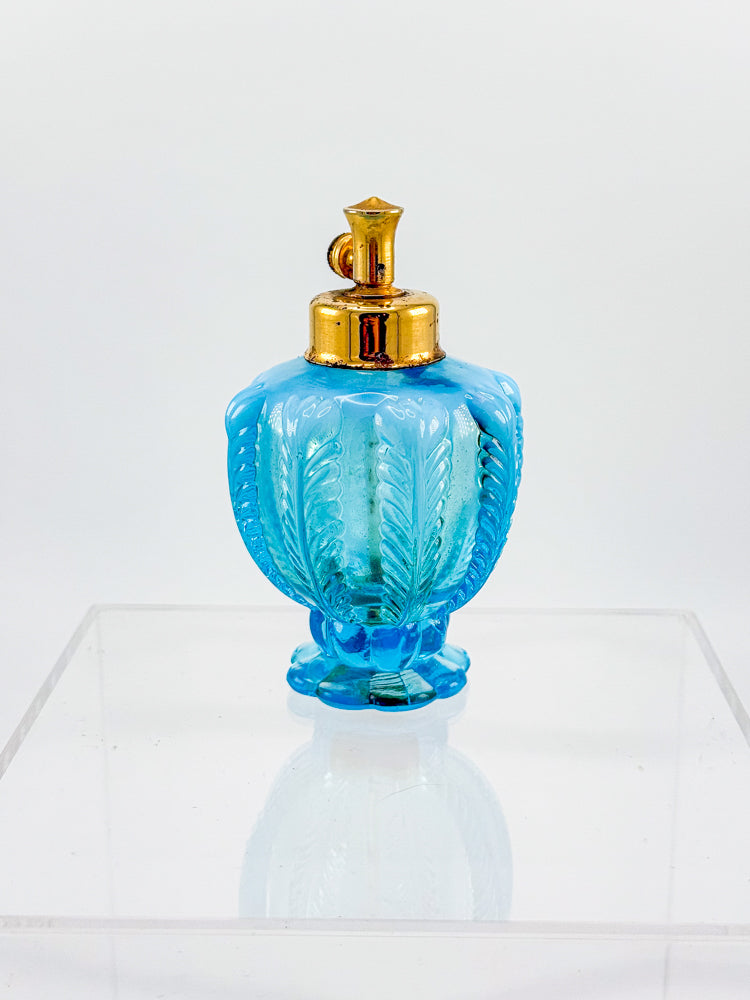 Vintage DeVilbiss Opalescent Blue Glass Perfume Bottle