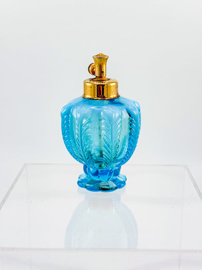 Vintage DeVilbiss Opalescent Blue Glass Perfume Bottle