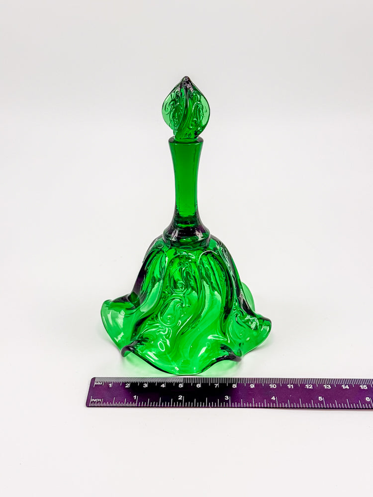 Vintage Fenton Emerald Green Glass Bell
