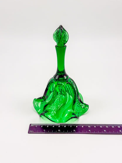 Vintage Fenton Emerald Green Glass Bell