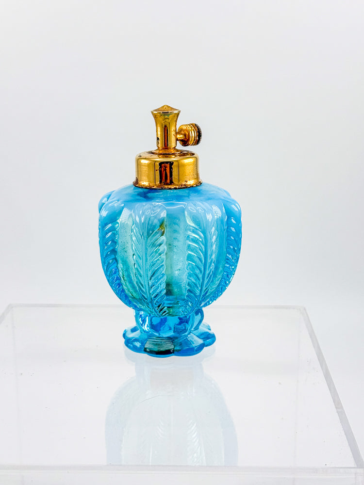 Vintage DeVilbiss Opalescent Blue Glass Perfume Bottle