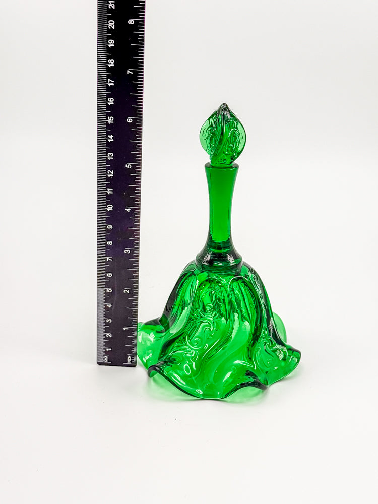 Vintage Fenton Emerald Green Glass Bell