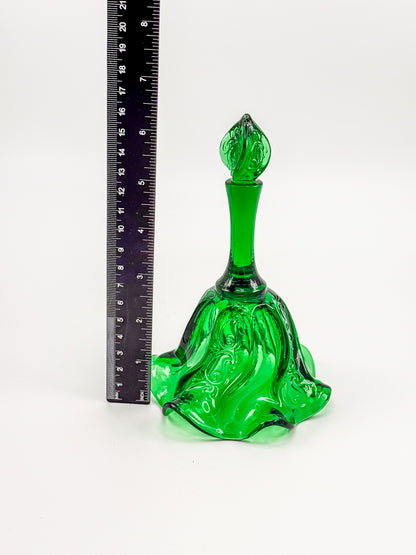 Vintage Fenton Emerald Green Glass Bell