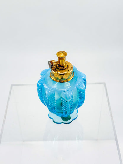 Vintage DeVilbiss Opalescent Blue Glass Perfume Bottle