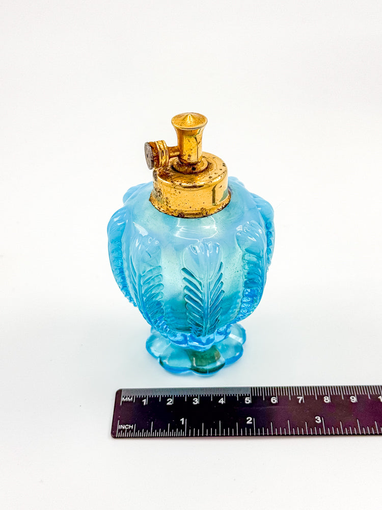 Vintage DeVilbiss Opalescent Blue Glass Perfume Bottle