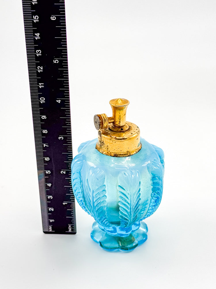 Vintage DeVilbiss Opalescent Blue Glass Perfume Bottle