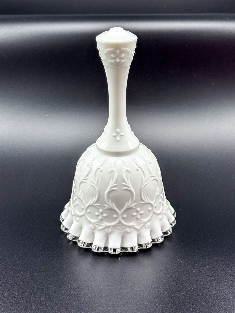 Vintage Fenton Silvercrest Spanish Lace Glass Bell with Ruffled Edge