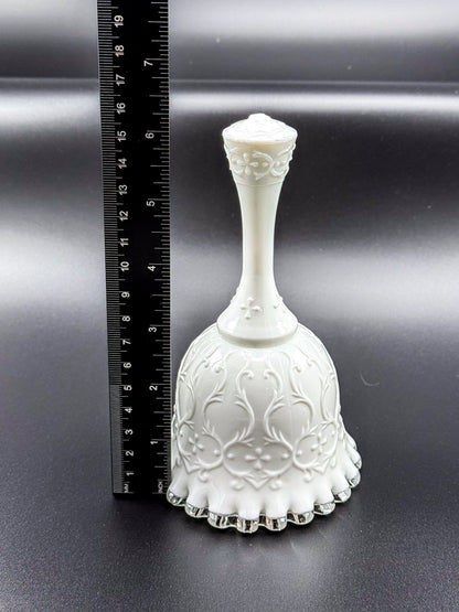 Vintage Fenton Silvercrest Spanish Lace Glass Bell with Ruffled Edge