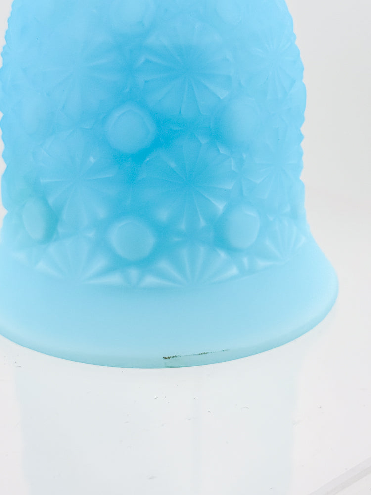 Vintage Fenton Blue Satin Glass Bell