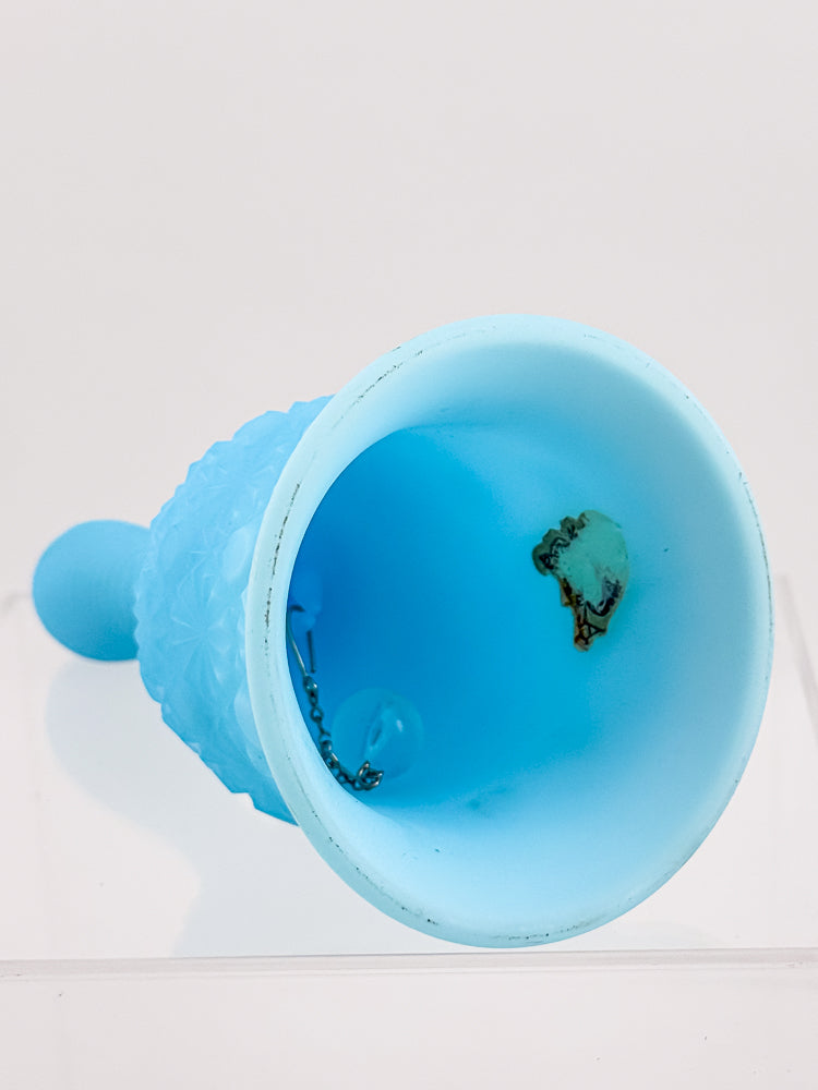 Vintage Fenton Blue Satin Glass Bell