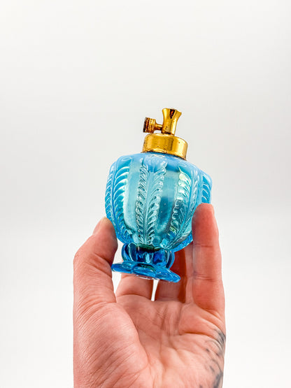 Vintage DeVilbiss Opalescent Blue Glass Perfume Bottle